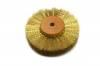 Wire Wheel Brass <br> 3” x .004” x ¼” Hole <br> 3 Rows Crimped <br> Grobet 16.443